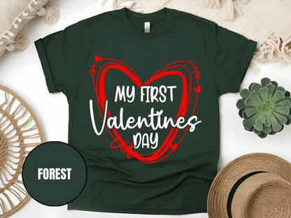 "My First Valentine's day, Valentine's Day" T-Shirt, (Gildan 5000) VD058