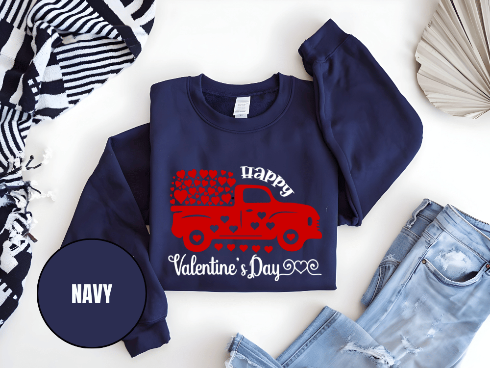 "Happy Valentine's Day" Valentine's Day Sweatshirt, (Gildan 18000) VD006
