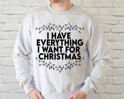"I Have Everything I want for Christmas" For Christmas Shirt, (Gildan 18000)