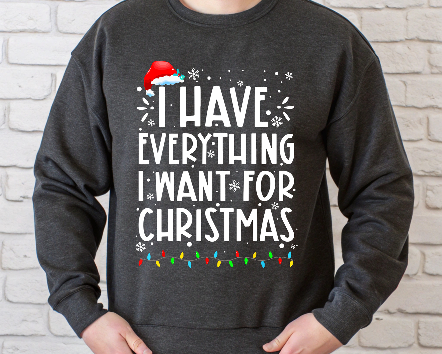 "I Have Everything I want for Christmas" For Christmas Shirt, (Gildan 18000)