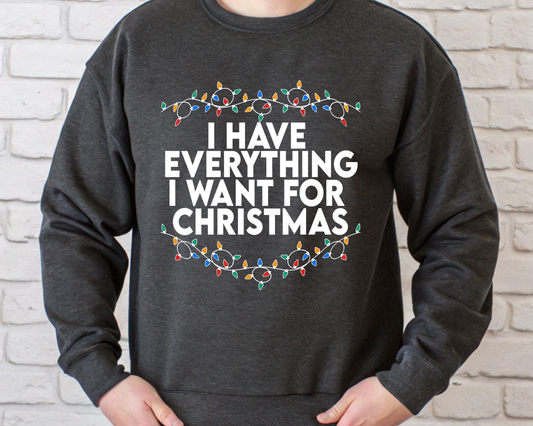 "I Have Everything I want for Christmas" For Christmas Shirt, (Gildan 18000)
