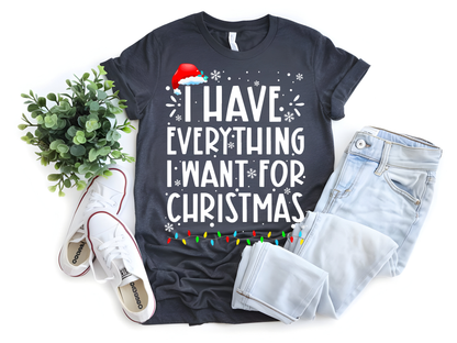 "I Have Everything I want for Christmas" For Christmas Shirt, (Gildan 5000)
