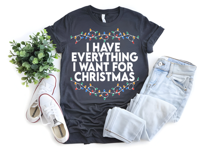 "I Have Everything I wnt for Christmas" For Christmas Shirt, (Gildan 5000)