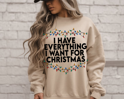 "I Have Everything I want for Christmas" For Christmas Shirt, (Gildan 18000)
