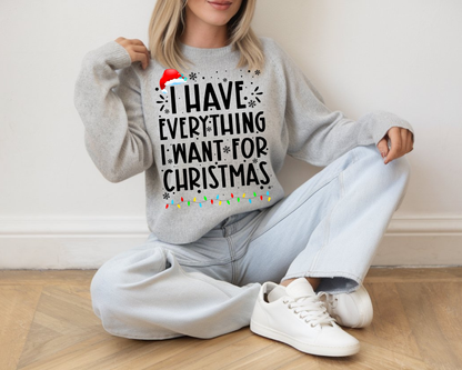"I Have Everything I want for Christmas" For Christmas Shirt, (Gildan 18000)