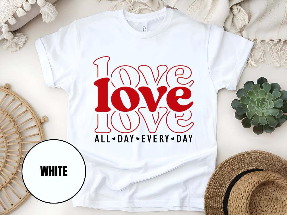 "Love Love Love, Valentine's Day" T-Shirt, (Gildan 5000) VD061