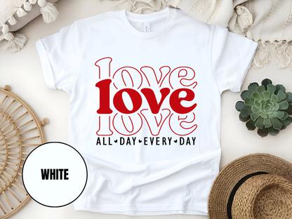 "Love Love Love, Valentine's Day" T-Shirt, (Gildan 5000) VD061