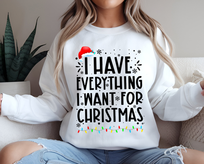 "I Have Everything I want for Christmas" For Christmas Shirt, (Gildan 18000)