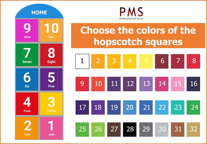 Hopscotch, Educational Floor Decal, Hopscotch Game Kids Badroom Playroom Kids Wall Stickers Nursery school – Primary School Decals