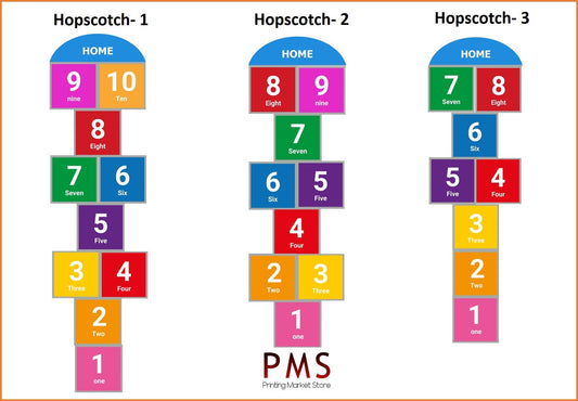 Hopscotch, Educational Floor Decal, Hopscotch Game Kids Badroom Playroom Kids Wall Stickers Nursery school – Primary School Decals