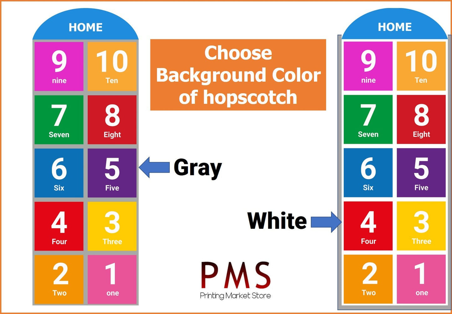 Hopscotch, Educational Floor Decal, Hopscotch Game Kids Badroom Playroom Kids Wall Stickers Nursery school – Primary School Decals