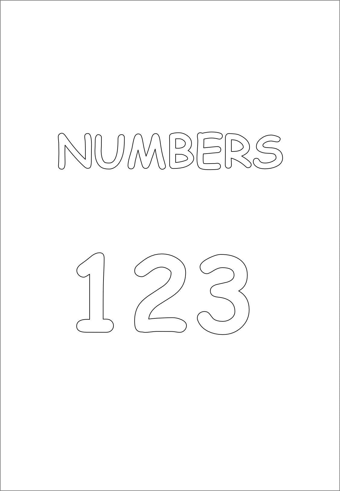 123 Numbers PDF 1-20 and 20-30-40-50-60-70-80-90-100. 28 pages with each number for kids - for school