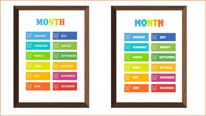 Education Poster - Months - Days - Numbers - ABC Alphabets - Colors - Shapes - worksheet - classroom worksheet - DIGITAL FILE