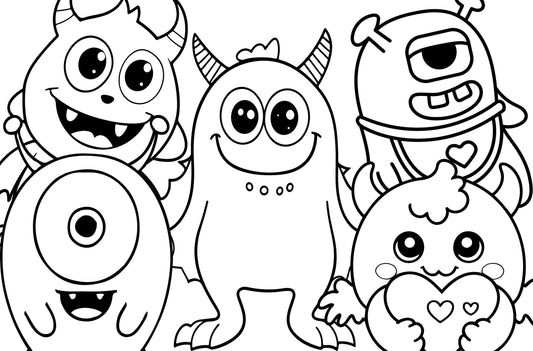 Cartoon Monster faces Modern Vinyl Strips Peel and stick Removable stickers for Stairs Home Decor  - HD047