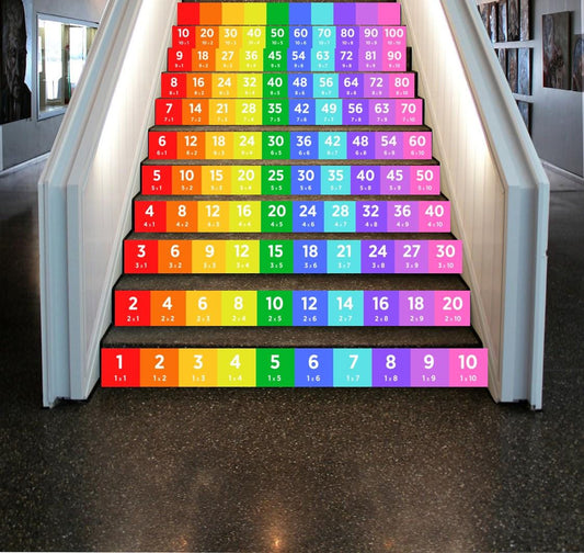 Math school decor , Math facts multiplication, Math decals for Stairs , Stair Signs for School, Stairs decal School decor